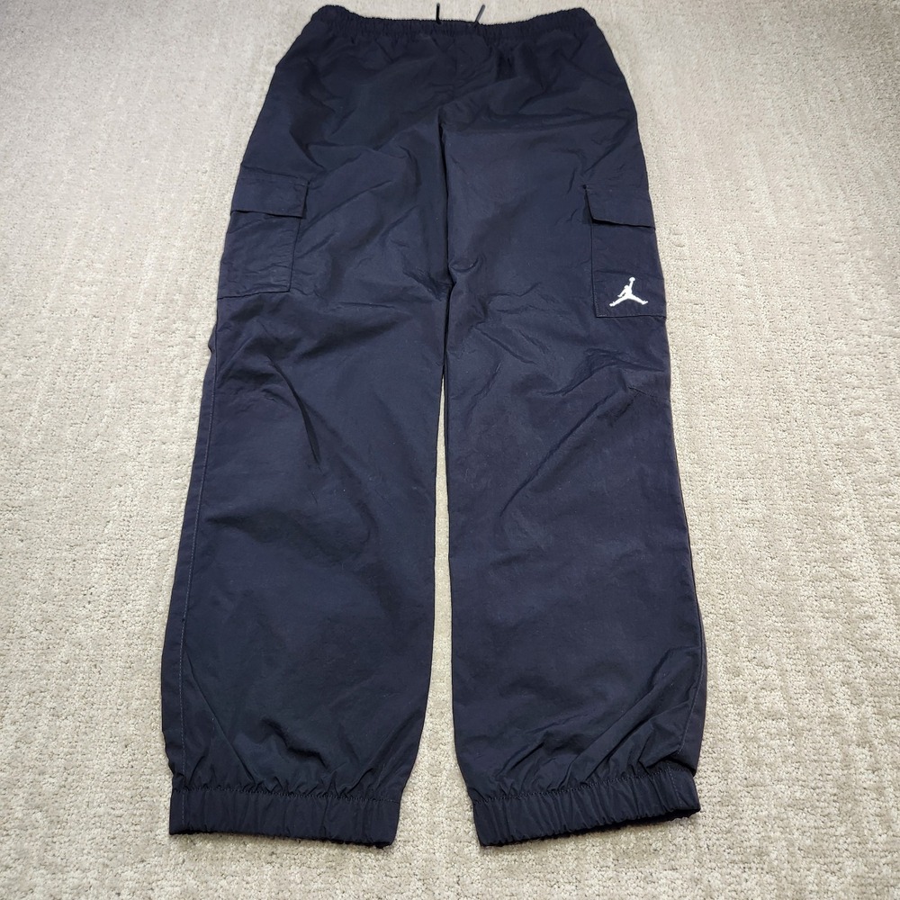 Jordan Nike Track Pants Youth Large 12-13‎ Year Old Woven Cargo Black Mesh Lined